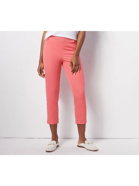 Isaac Mizrahi Live! Pants - Isaac Mizrahi Live Pants Size Plus 32 Tall 24/7 Stretch Crop Coral Cotton NEW